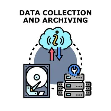 Data collection archiving storage and information processing 库存插图