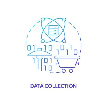 Data collection blue gradient concept icon 스톡 일러스트