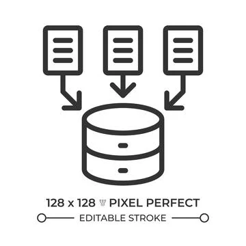 Data collection line icon Stock Illustration