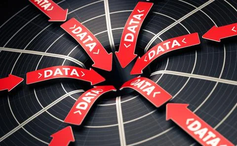 Data collection or aggregation. Populating the database. Quantitative method. Illustrazione stock