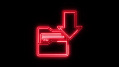 Data Collection Outline Icon in HD Video Neon Animation Stock Footage 304553951