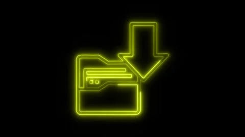 Data Collection Outline Icon in HD Video Neon Animation 動画素材 304553953