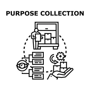 Data collection process managing information flow Stock Illustration