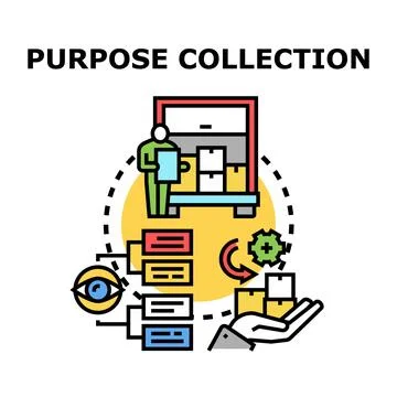 Data collection process managing information flow Stock Illustration