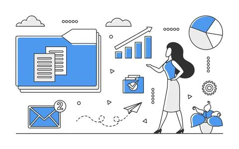 Data collection for reporting Stock Illustration