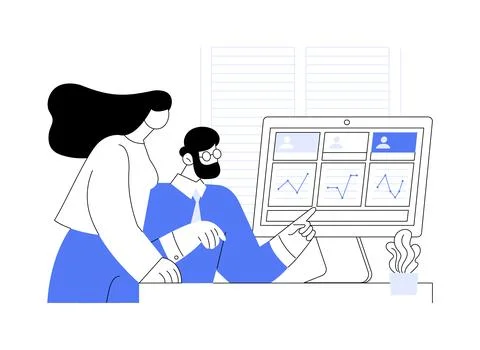 Data collection software abstract concept vector illustration. Stock Illustration