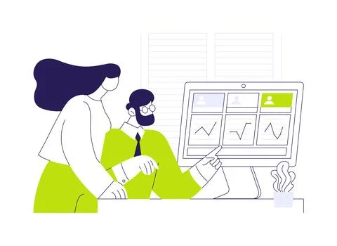 Data collection software abstract concept vector illustration. Stock Illustration