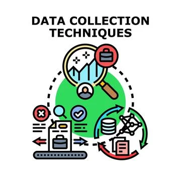 Data collection techniques process and business analysis 스톡 일러스트