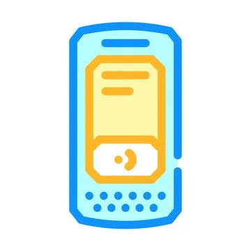 Data collection terminal color icon vector illustration Stock Illustration