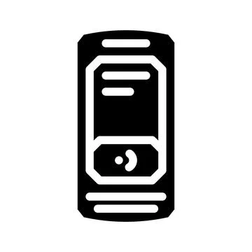 Data collection terminal glyph icon vector illustration Stock Illustration