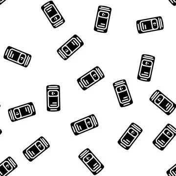 Data collection terminal glyph vector seamless pattern Illustrazione stock