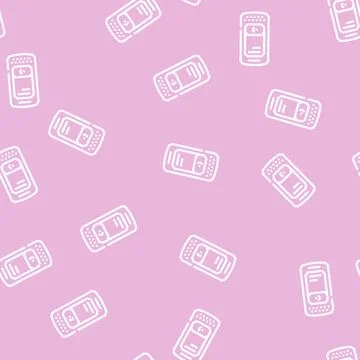 Data collection terminal line vector seamless pattern Illustrazione stock