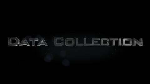 Data Collection title metal text on black alpha channel background 스톡 동영상 296265844