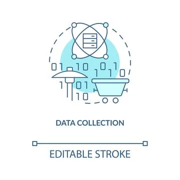 Data collection turquoise concept icon Stock Illustration