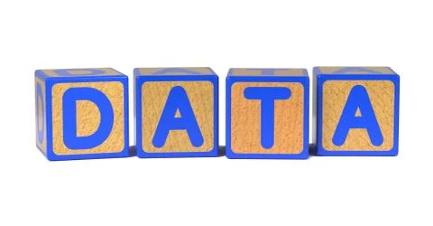 Data - Colored Childrens Alphabet Blocks. Illustrazione stock