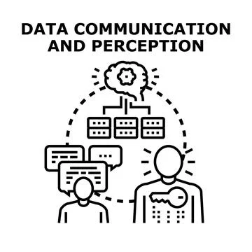 Data communication and perception process forming business solution Stock Illustration