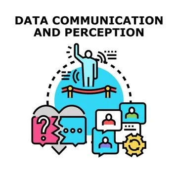 Data communication and perception understanding collaboration concept Stock Illustration