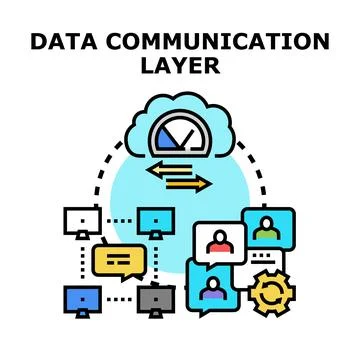Data communication layer connecting global network users Stock Illustration