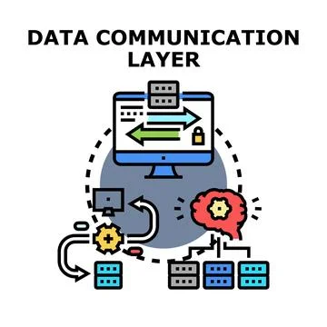 Data communication layer network programming concept イラスト素材