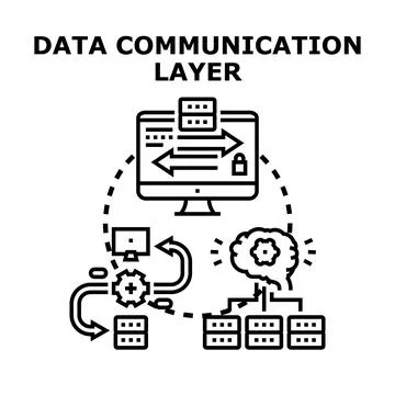 Data communication layer network programming concept Stock Illustration