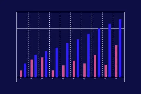 Data Comparison on Dark Background Illustrazione stock