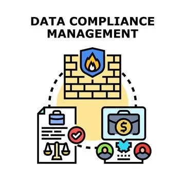 Data compliance management for business security and legal regulation 스톡 일러스트