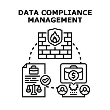 Data compliance management for business security and legal regulation Stock Illustration