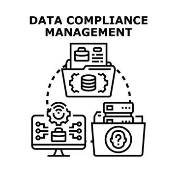 Data compliance management maintaining digital information security Stockillustratie