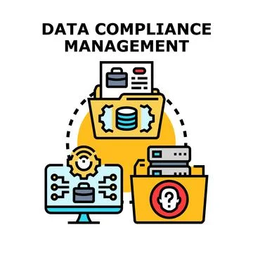 Data compliance management maintaining digital information security Stockillustratie