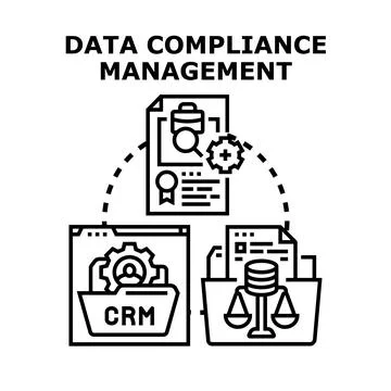 Data compliance management process with regulated information Illustrazione stock