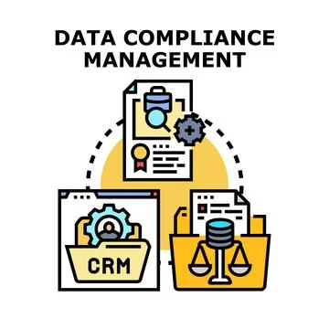 Data compliance management process with regulated information Illustrazione stock