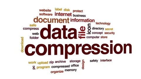 Data compression animated word cloud, text design animation. Video stock 74104640
