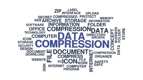 Data compression animated word cloud bounce, text design animation, seamless 動画素材 347578339