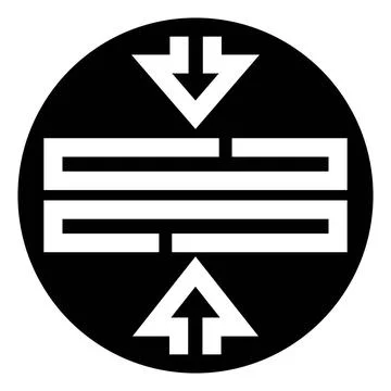 Data compression arrows pointing to abstract elements Stock Illustration