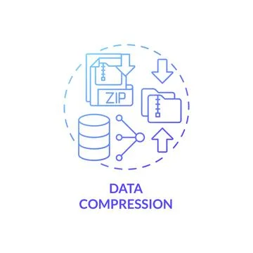 Data compression blue gradient concept icon Illustrazione stock