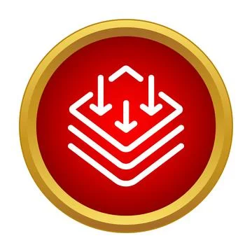 Data compression layers arrows decreasing icon concept Stock Illustration