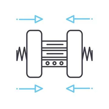 Data compression line icon, outline symbol, vector illustration, concept sign Stock Illustration