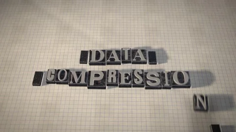 Data compression metal letterpress type blocks 3D animation Stock Footage 348145598