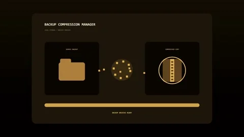 Data compression progress animation on computer screen 스톡 동영상 347013420