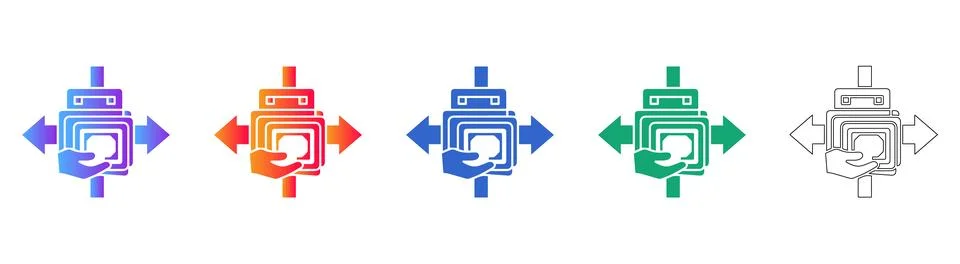 Data Compression &amp; Resizing Icon Set: Digital Optimization Graphic イラスト素材