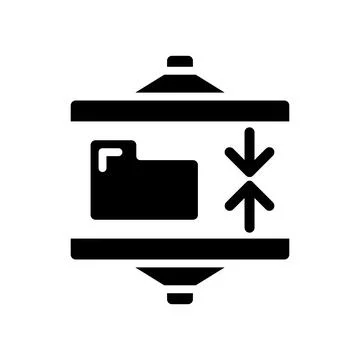 Data compression technique black glyph icon Stock Illustration