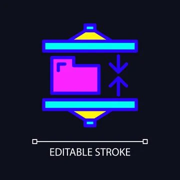 Data compression technique RGB color pixel perfect icon for dark theme Stock Illustration