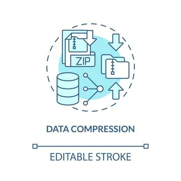Data compression turquoise concept icon Illustration