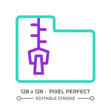 Data compression two color line icon Stock Illustration