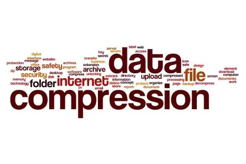 Data compression word cloud Stock Illustration
