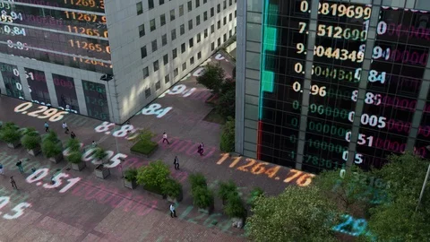 Data computer code technology paris finance urban city Stock Footage 86149958