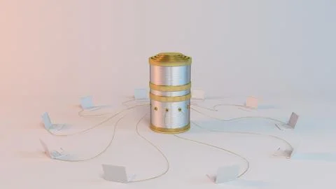 Data computer network with laptops Stock Illustration