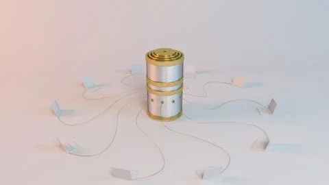 Data computer network with laptops Illustrazione stock