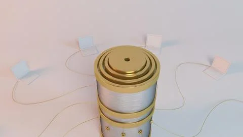 Data computer network with laptops Stock Illustration