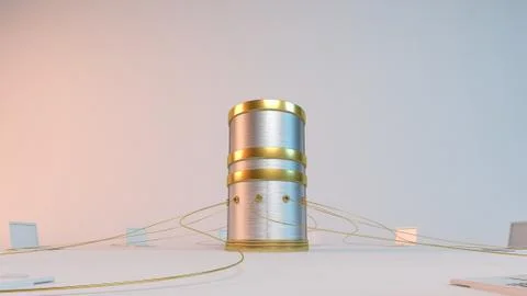 Data computer network with laptops Illustrazione stock